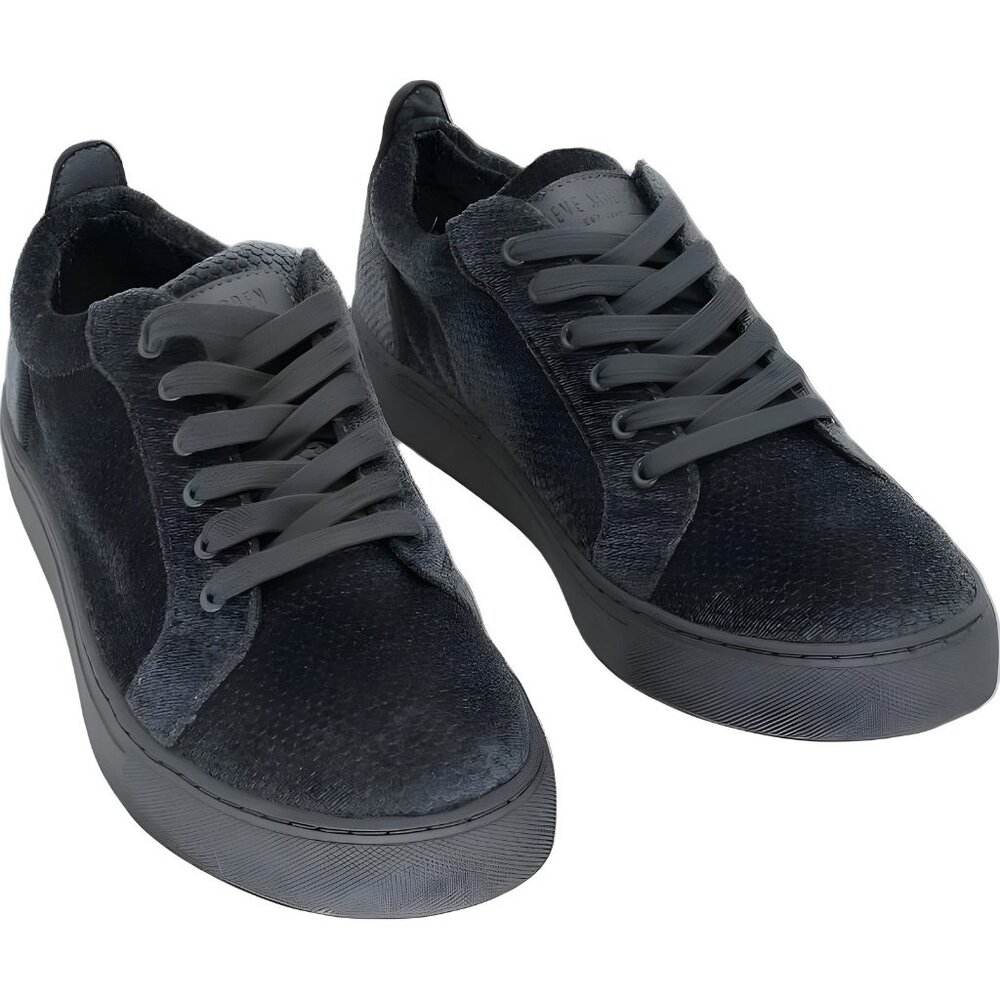 Steve Madden Yali Velvet Low-Top Fashion Sneakers Gray Mens US 8